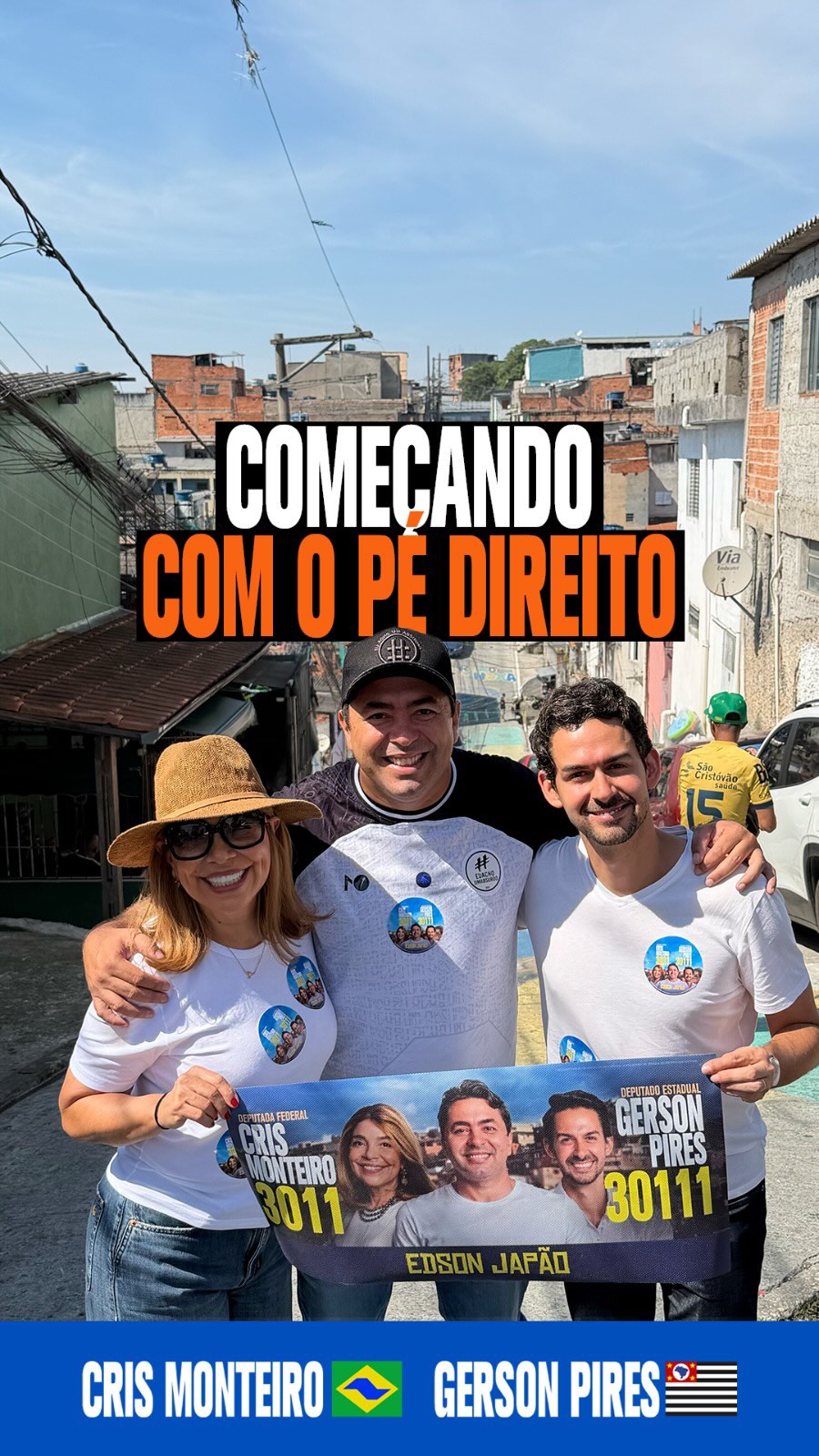 Em 2024, começamos a nossa caminhada rumo à reeleição aqui, ao lado do nosso parceiro @edsonjapão…